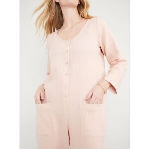 HATCH So Soft Gauze Jumpsuit Nursing Postpartum Lounge Peach